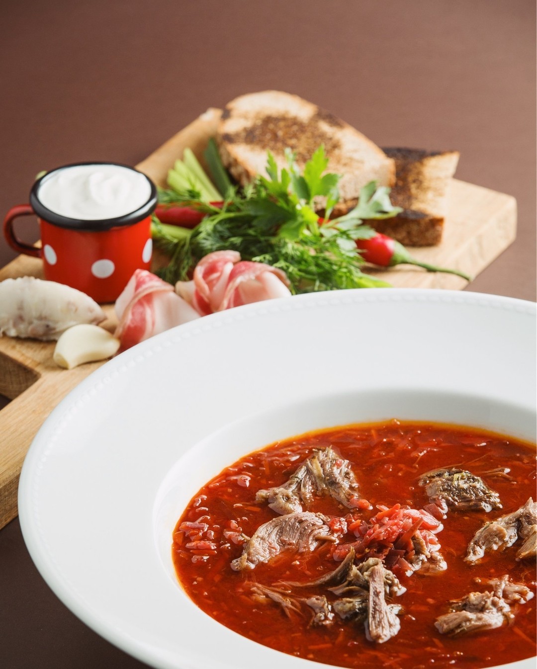 Борщ со смальцем