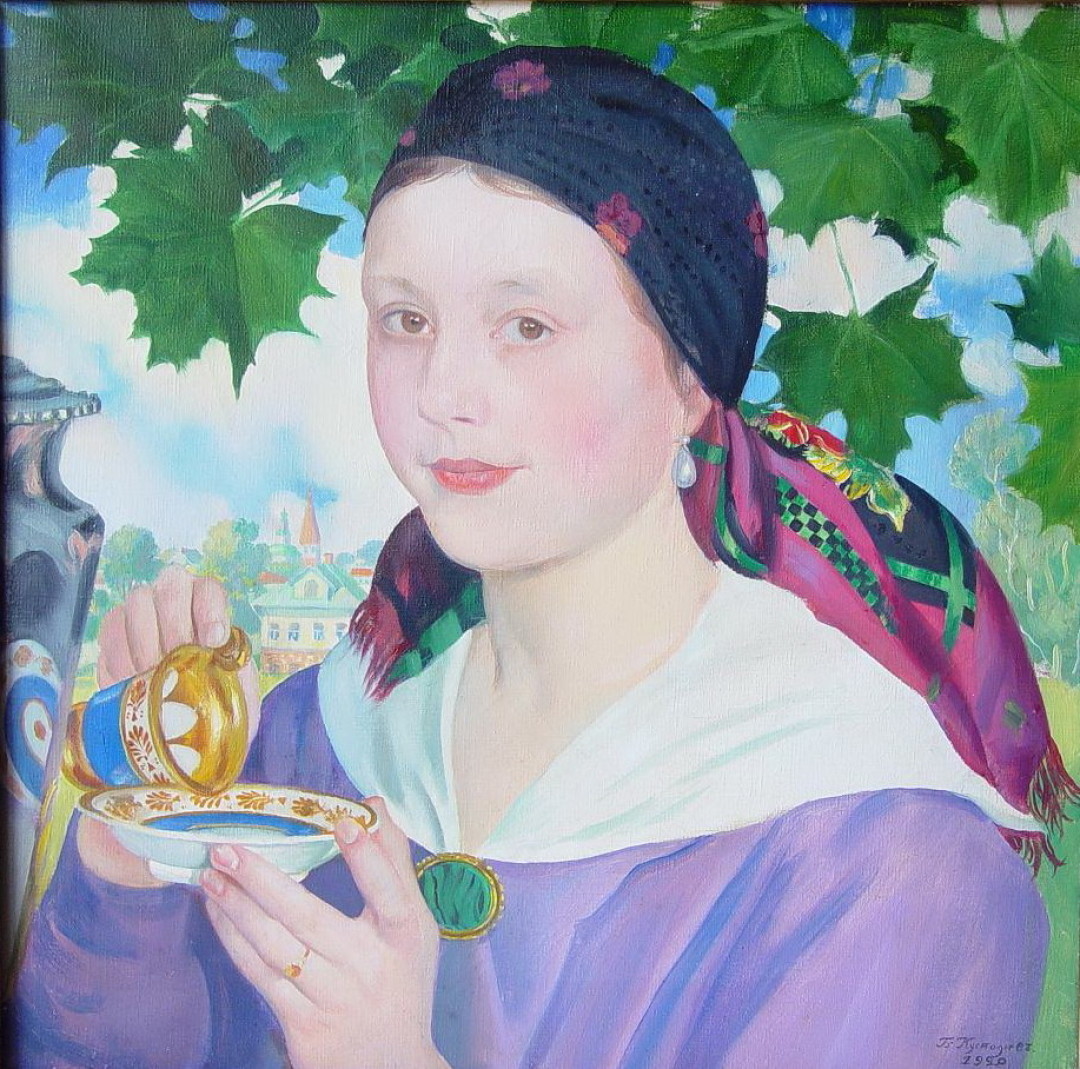 Борис Кустодиев. Девушка с чашкой, 1920. Из собрания KGallery