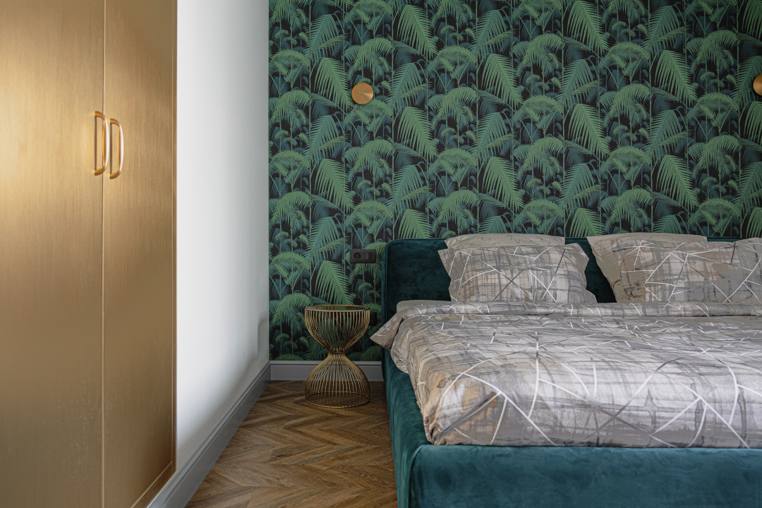 Обои Palm Jungle («Шведские обои») просто находка для жителей мегаполисов, в которых так не хватает свежей зелени. Стены спальни словно исчезают