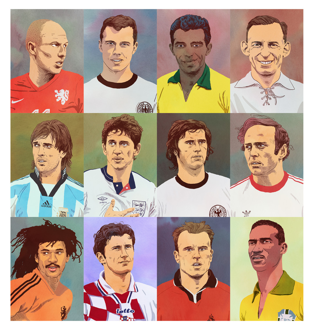 Иллюстрации для книги о футболе