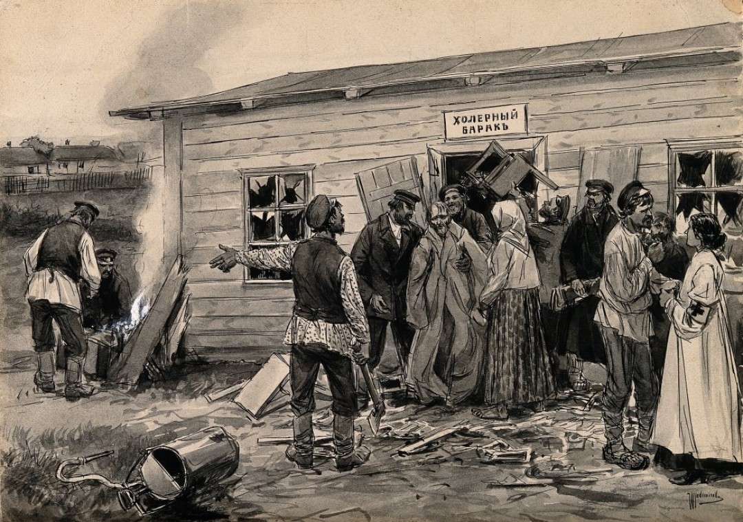 И. Владимиров. Происшествие у холерного барака