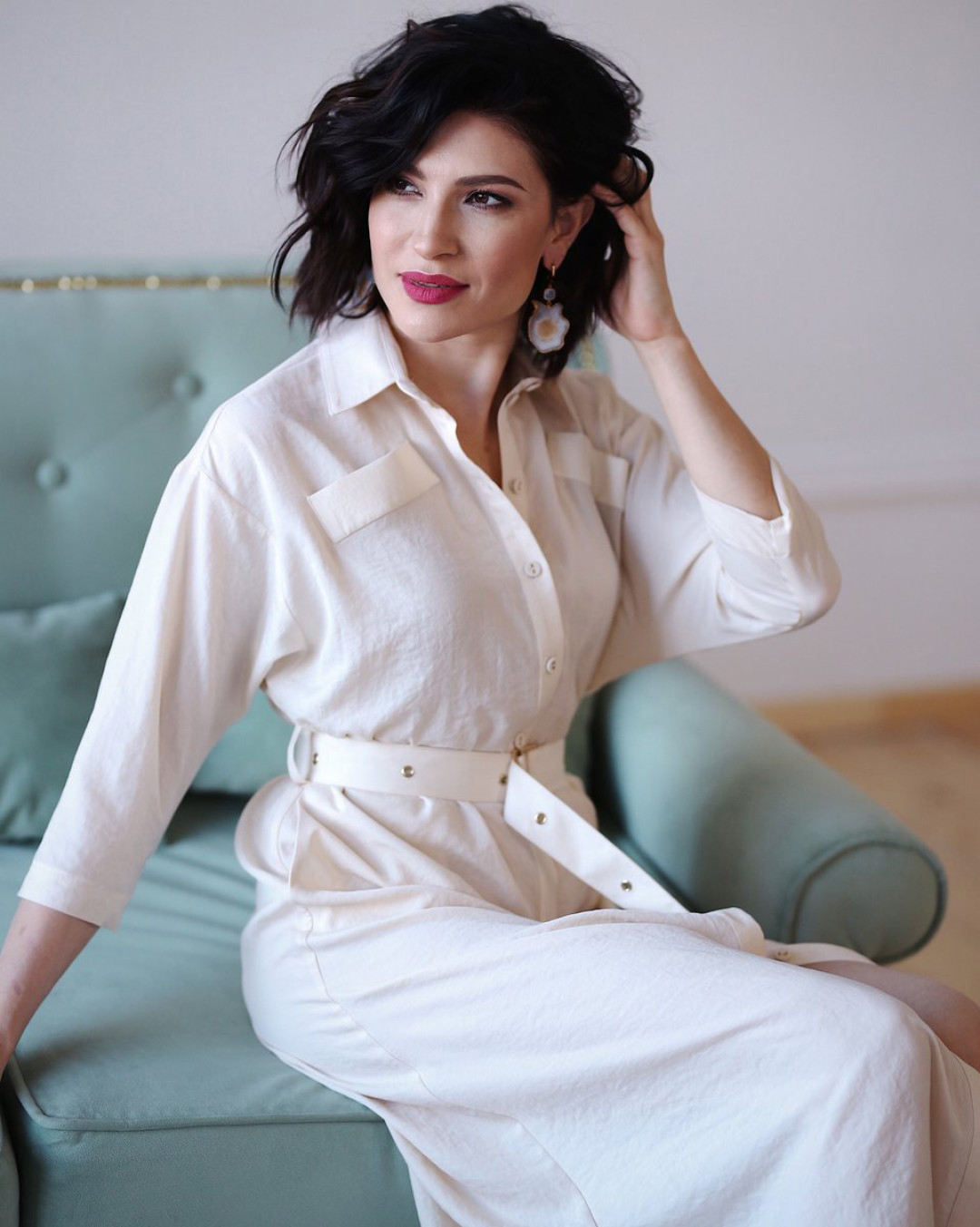 Платье Patrizia Pepe, серьги SF.Antonina