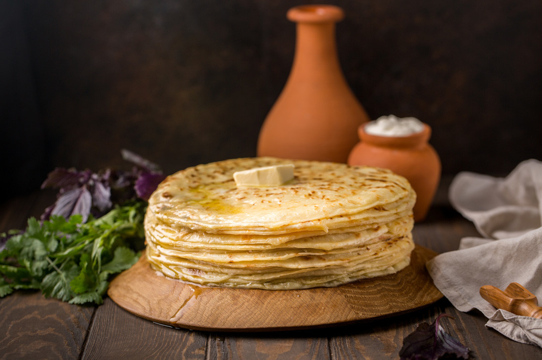 Хычины с картофелем, сыром и зеленью