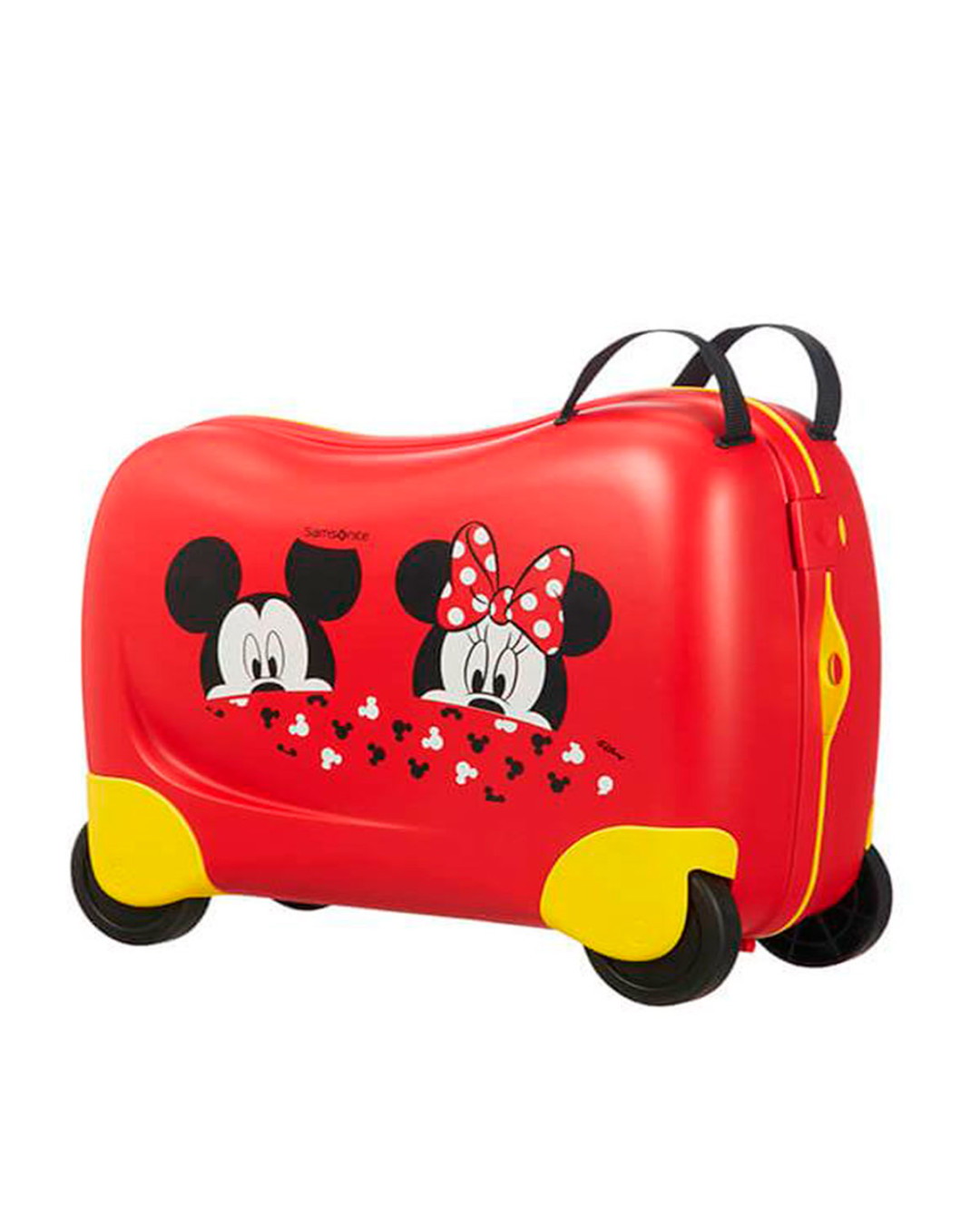 Тигренок Тоби, Микки, Мини и другие герои мультфильмов изображены на чемоданах, а отдельная серия повторяет силуэт слоненка Минти