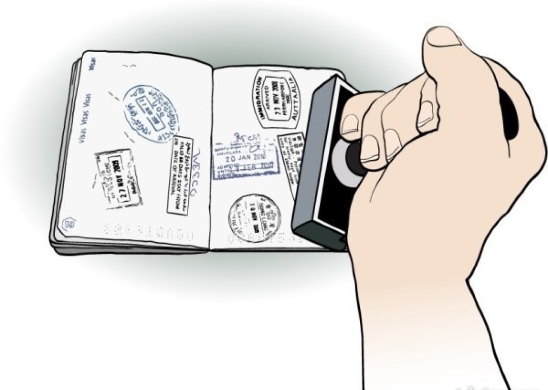 Штамп виз в паспорте вектор