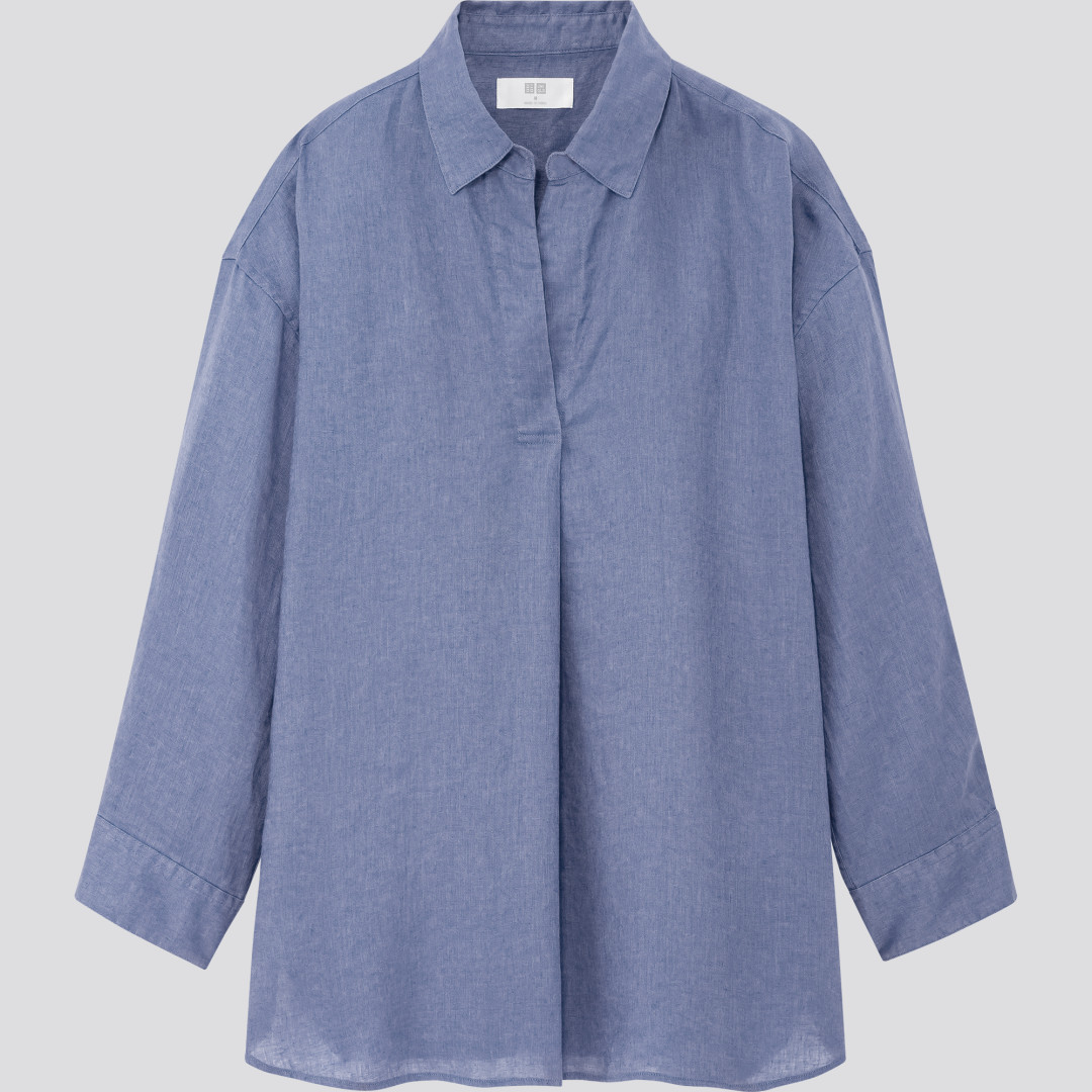 БЛУЗКА ИЗО ЛЬНА ПРЕМИУМ, РУКАВ 3/4