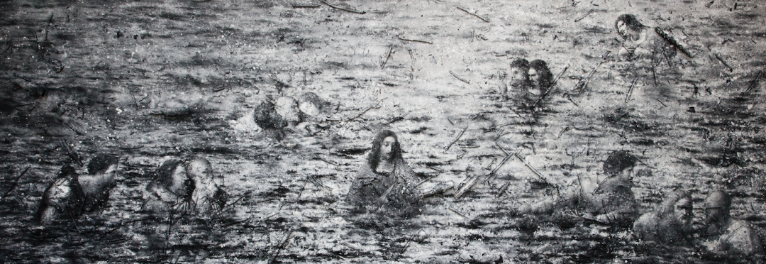 Чжан Хуань. Спрашивая Конфуция №3. 2011 г. Холст, пепел