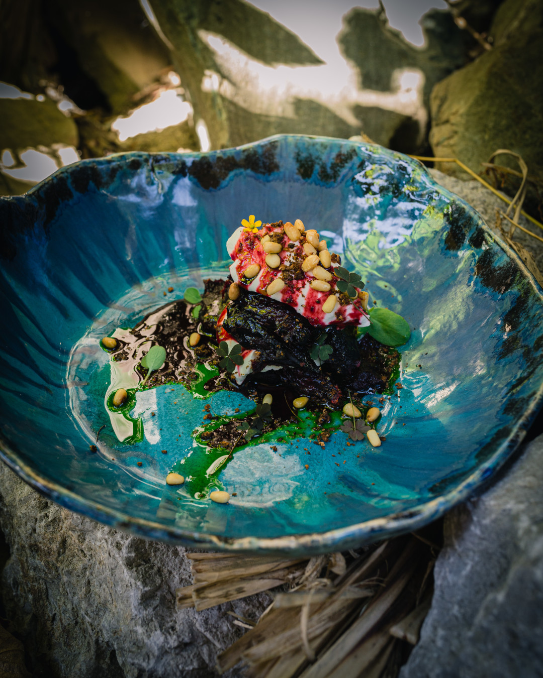 Запеченная свекла с козьим сыром