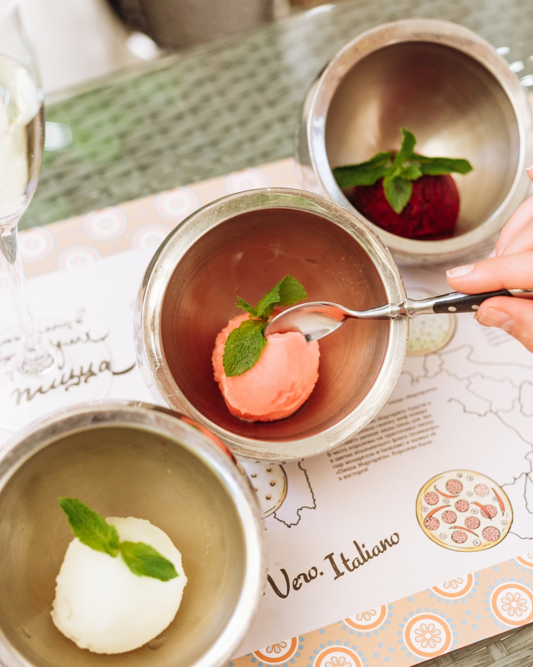 Сорбеты с арбузом и дыней