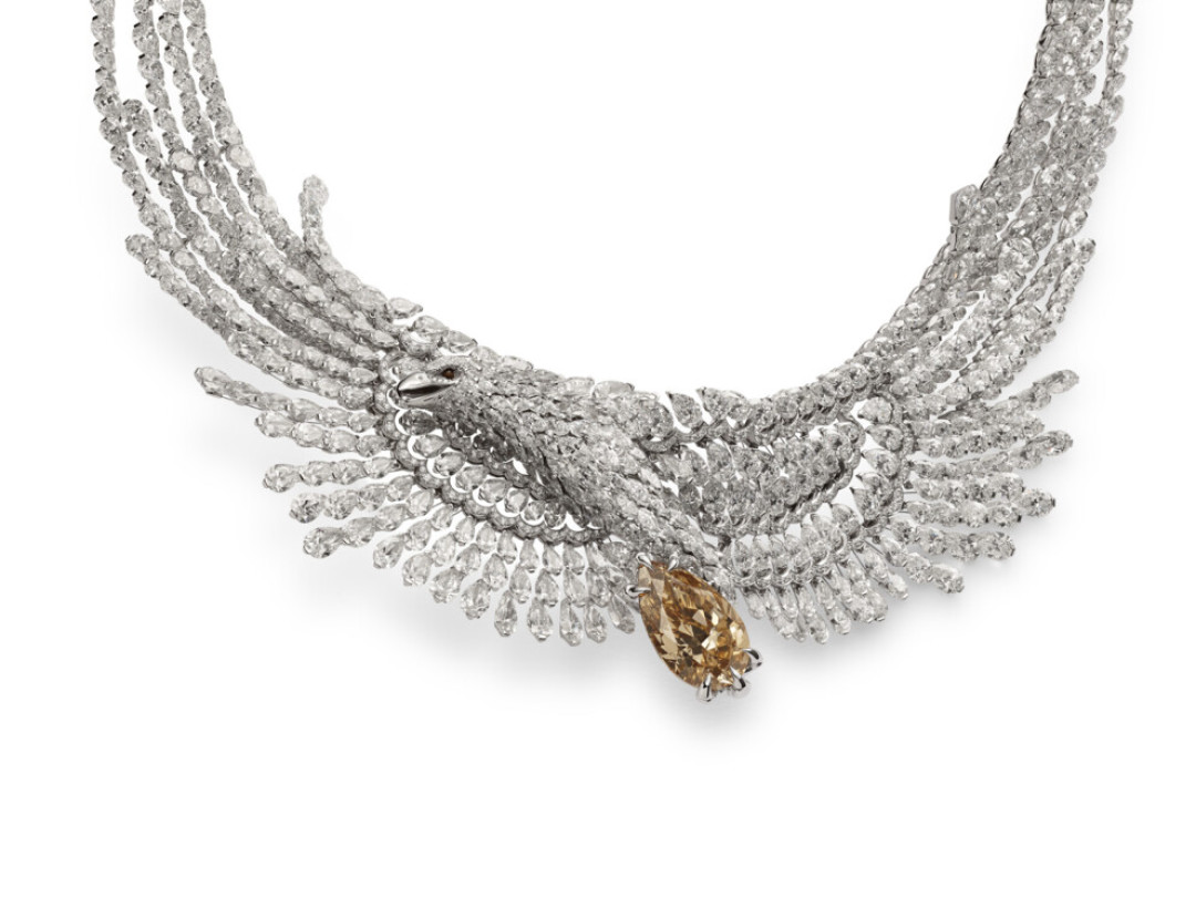 Колье, белое золото, бриллианты
