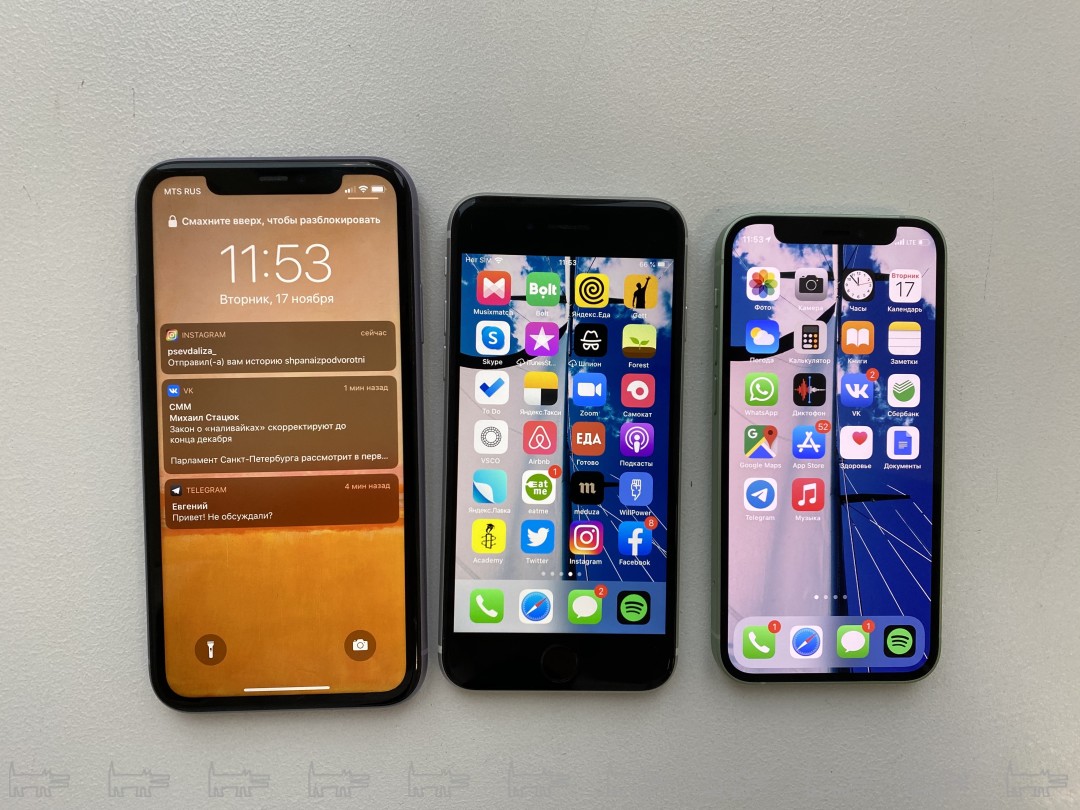 Айфон 12 мини и айфон 12 сравнение размеров фото
