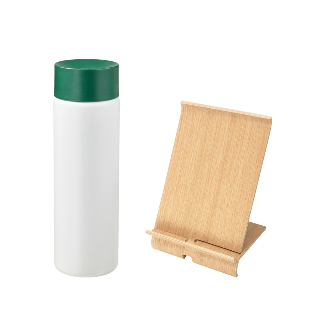 Термокружка UNDERSÖKA, бамбуковая подставка для смартфона или планшета SIGFINN. Цена ИКЕА для бизнеса: 849 рублей. Цена без скидки: 948 рублей