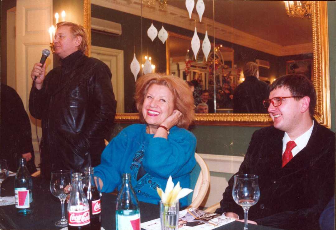 Пресс-конференция перед спектаклем «Антонио фон Эльба». Роман Виктюк, Елена Образцова, Владимир Бухинник