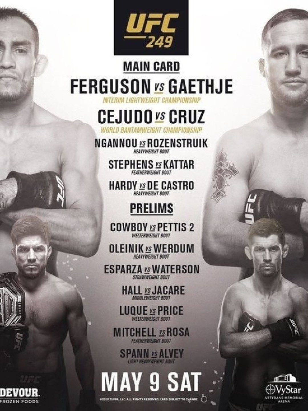 Афиша турнира UFC 249