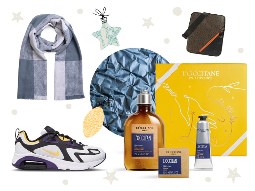 Набор «Благородная классика» L'Occitane (старая цена – 6230 руб., цена Outlet Village Пулково – 5190 руб.); Шарф Эконика (старая цена – 3490 руб