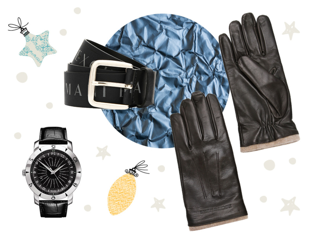 Ремень Emporio Armani, Babochka (старая цена – 7000 руб., цена Outlet Village Пулково – 4200 руб.); Перчатки Emporio Armani, Babochka (старая цена