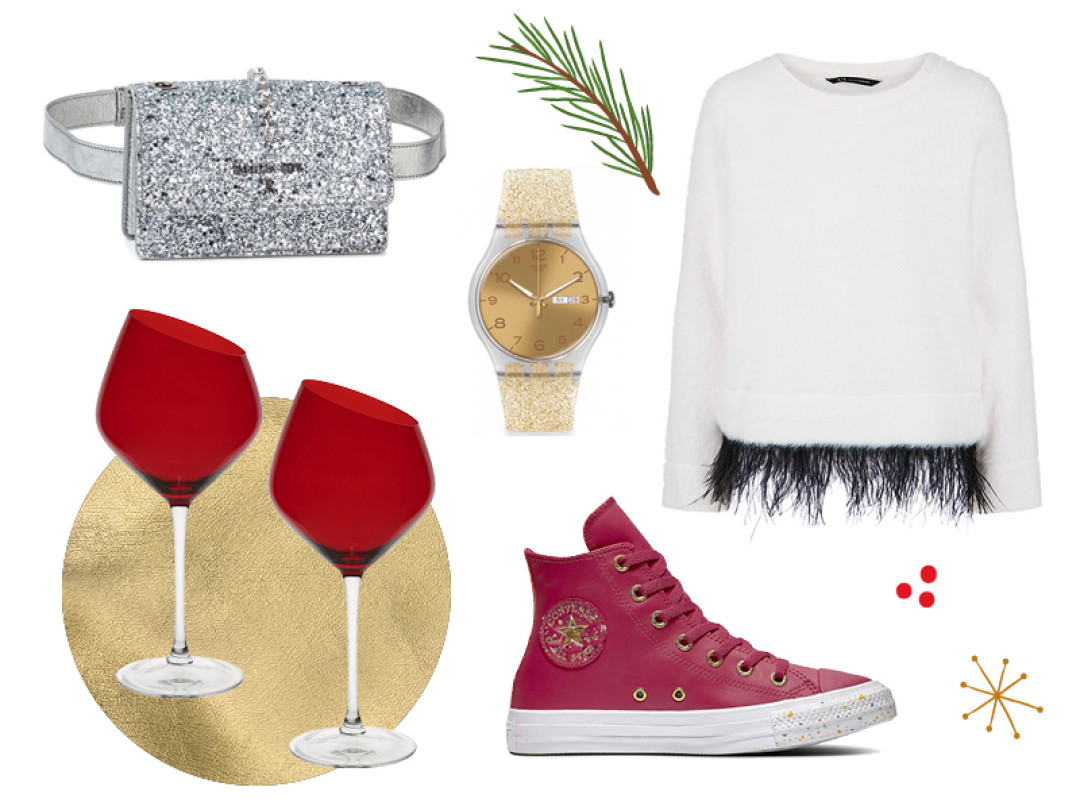 Джемпер Emporio Armani, Babochka (старая цена – 19 700 руб., цена Outlet Village Пулково – 9900 руб.); Кеды Converse (старая цена – 7600 руб., цена