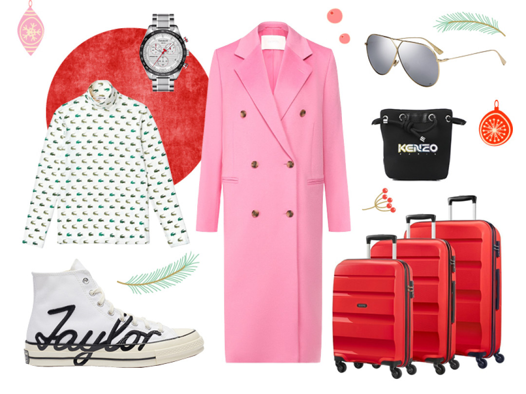 Пальто BOSS (старая цена – 71 500 руб., цена Outlet Village Пулково – 35 030 руб.); Водолазка Lacoste (старая цена – 15 480 руб., цена Outlet Village