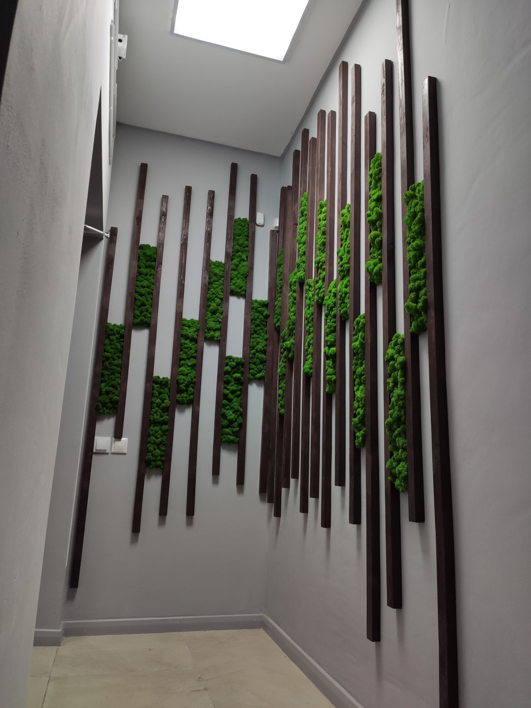 Рейки из сосны со стабилизированным мхом «Хаус»