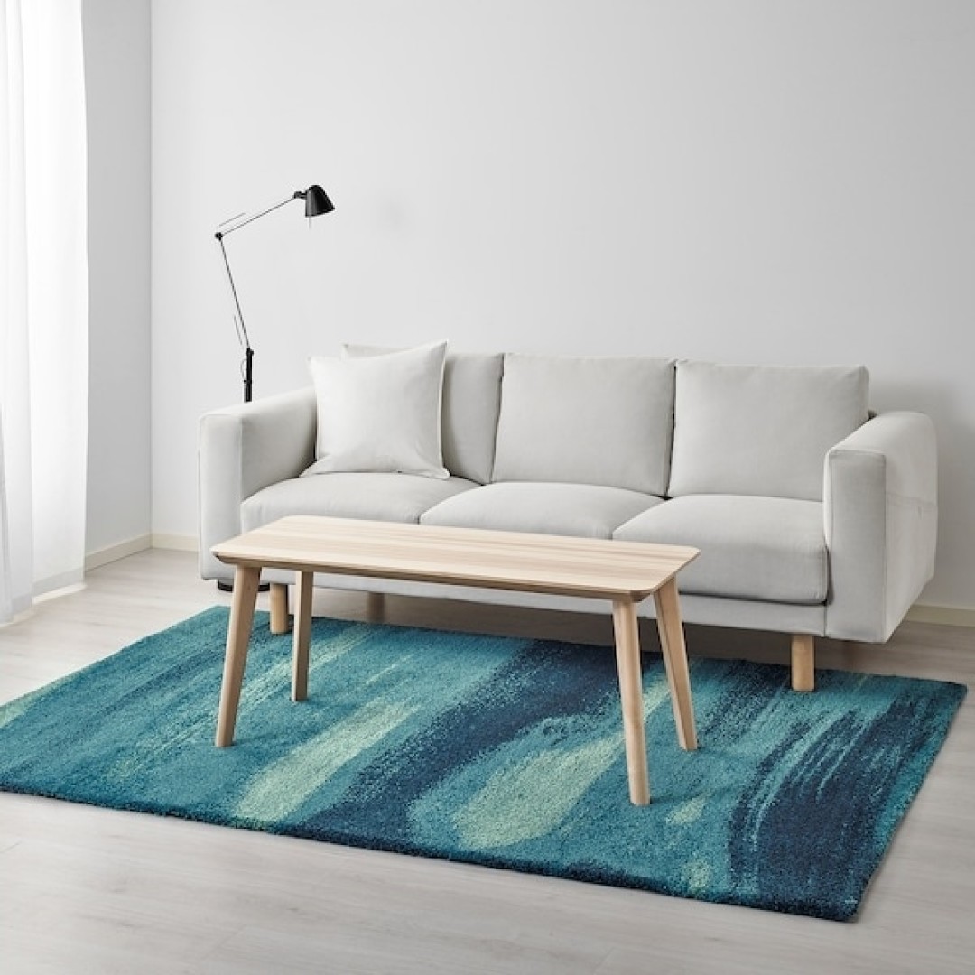 Ikea Ковер, длинный ворс, синий 999
