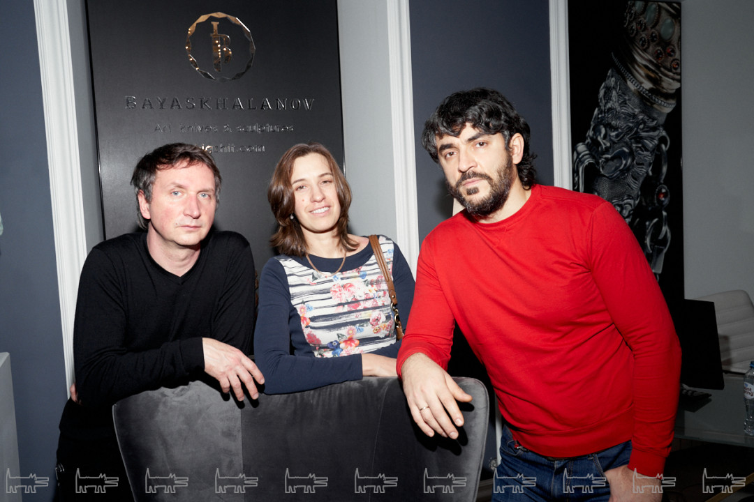 Степан Кутергин (художник, сотрудник Эрмитажа) с супругой, Алан Хатагты (художник, скульптор)