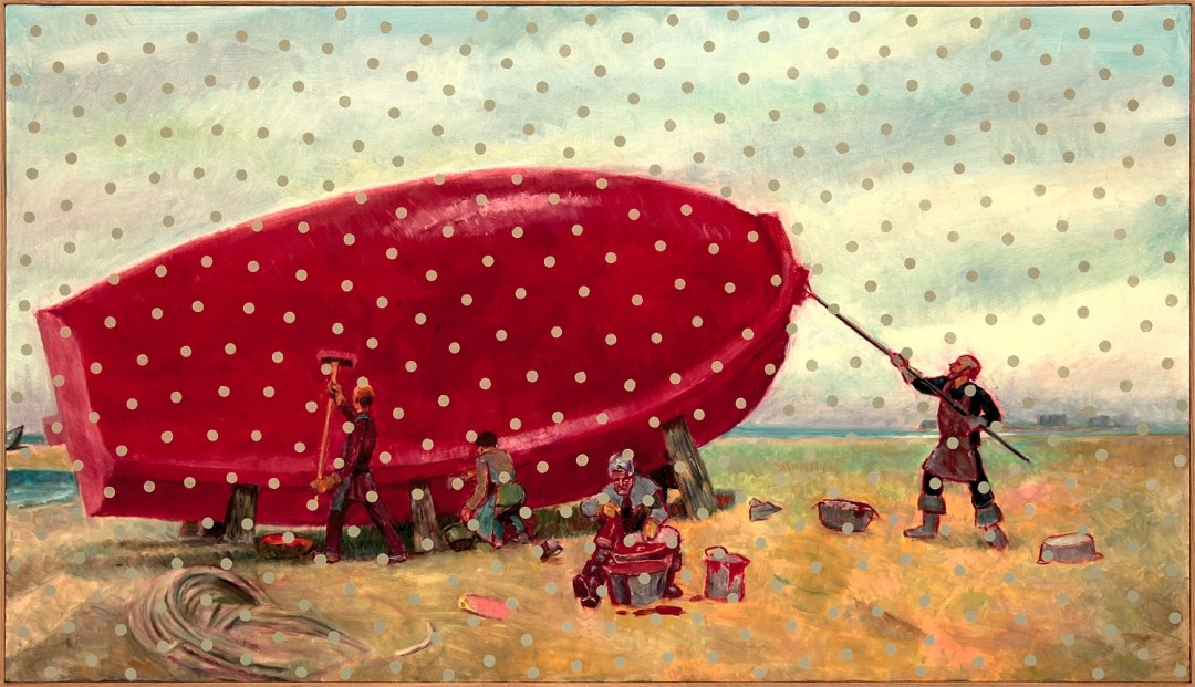 Шесть картин о временной потере зрения (Они красят лодку). 2015, частная коллекция © Илья и Эмилия Кабаковы