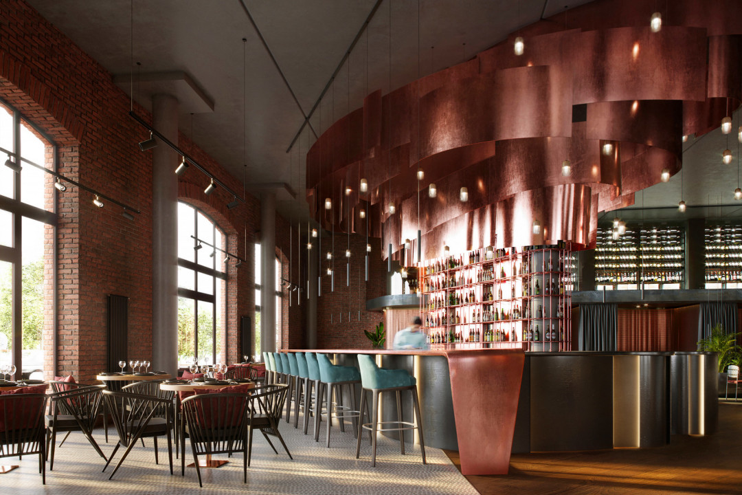 Над освещением пространства Ognivo работают производители профессиональных световых систем Aledo.