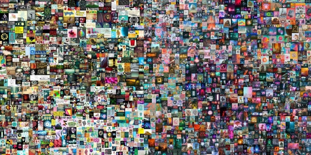 Beeple’s collage, Everydays: The First 5000 Days, sold at Christie’s. Image: Beeple
