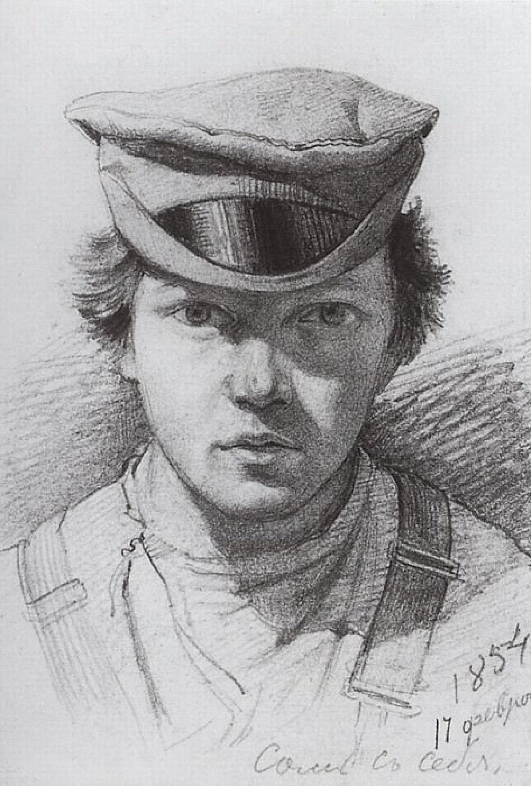 И.И. Шишкин. Автопортрет. 1854. Бумага, карандаш графитный