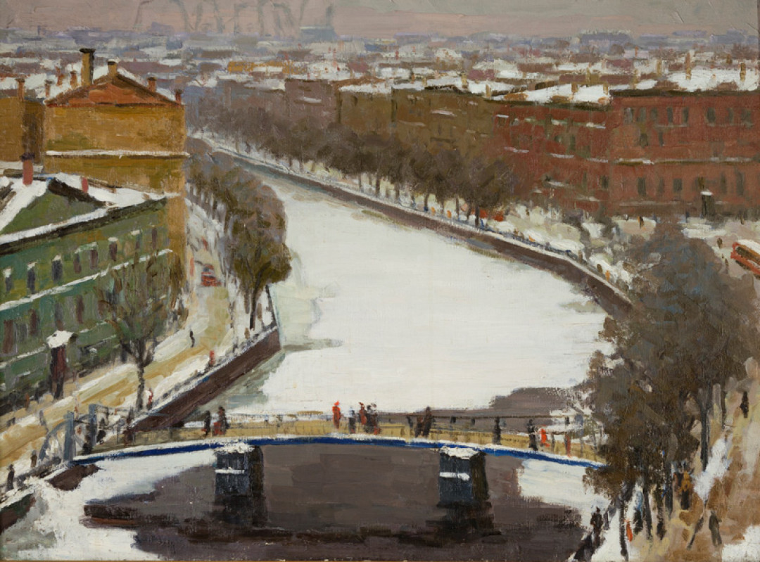 Набережная Мойки, Виктор Прошкин. Холст, масло. 1947 год