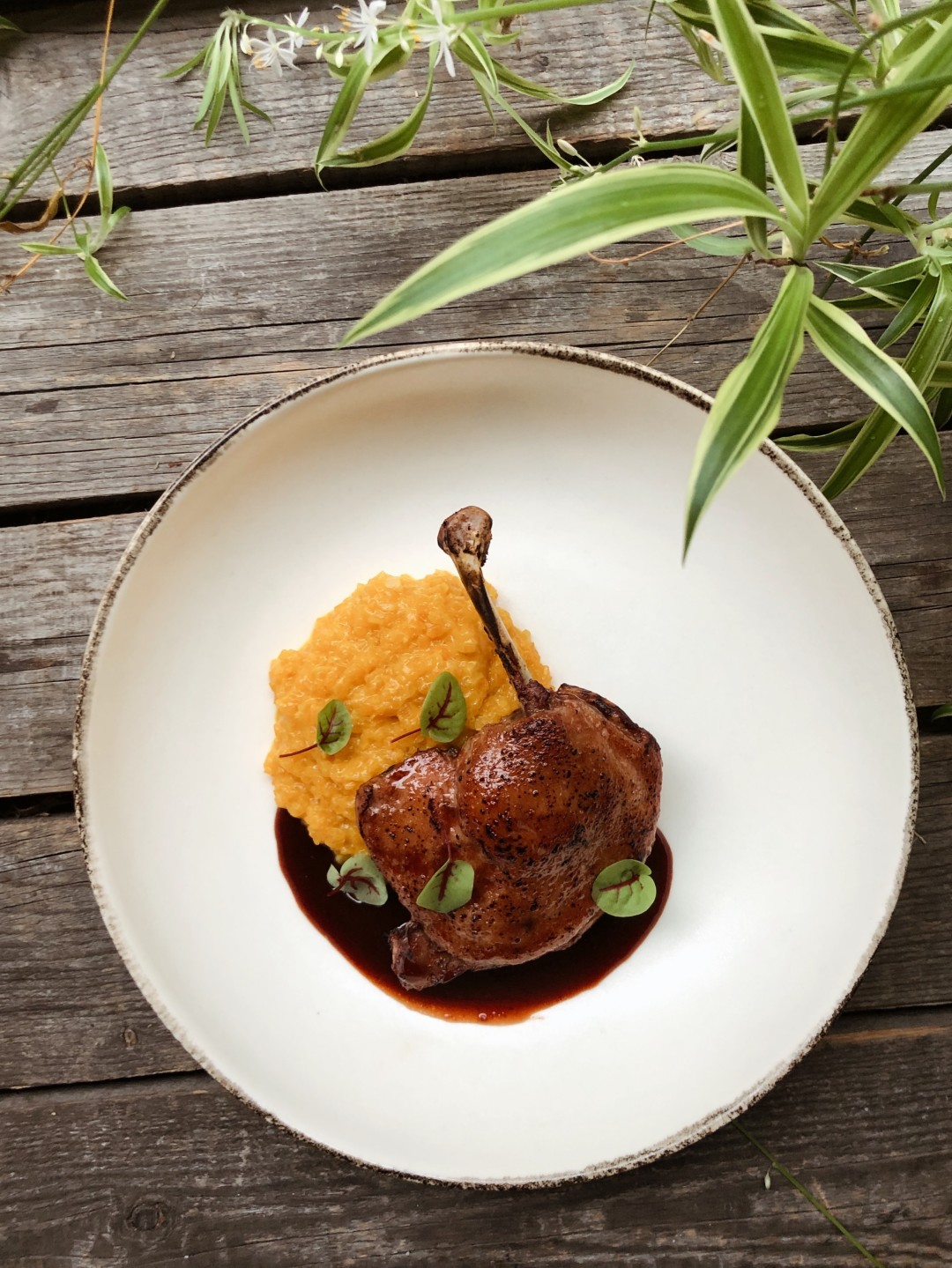 Утка с пюре из батата