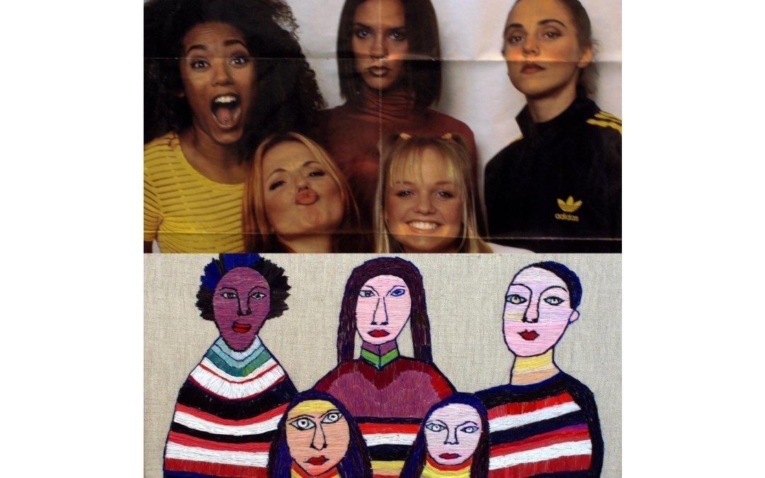 Вышивка портрета группы Spice Girls