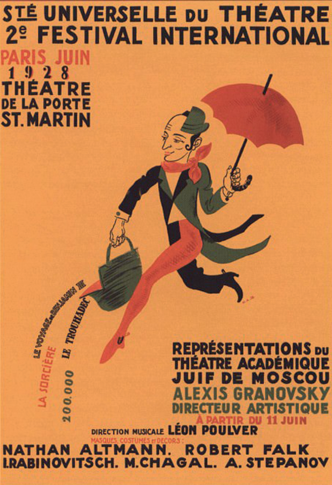 Афиша гастролей Театра Грановского. 1928