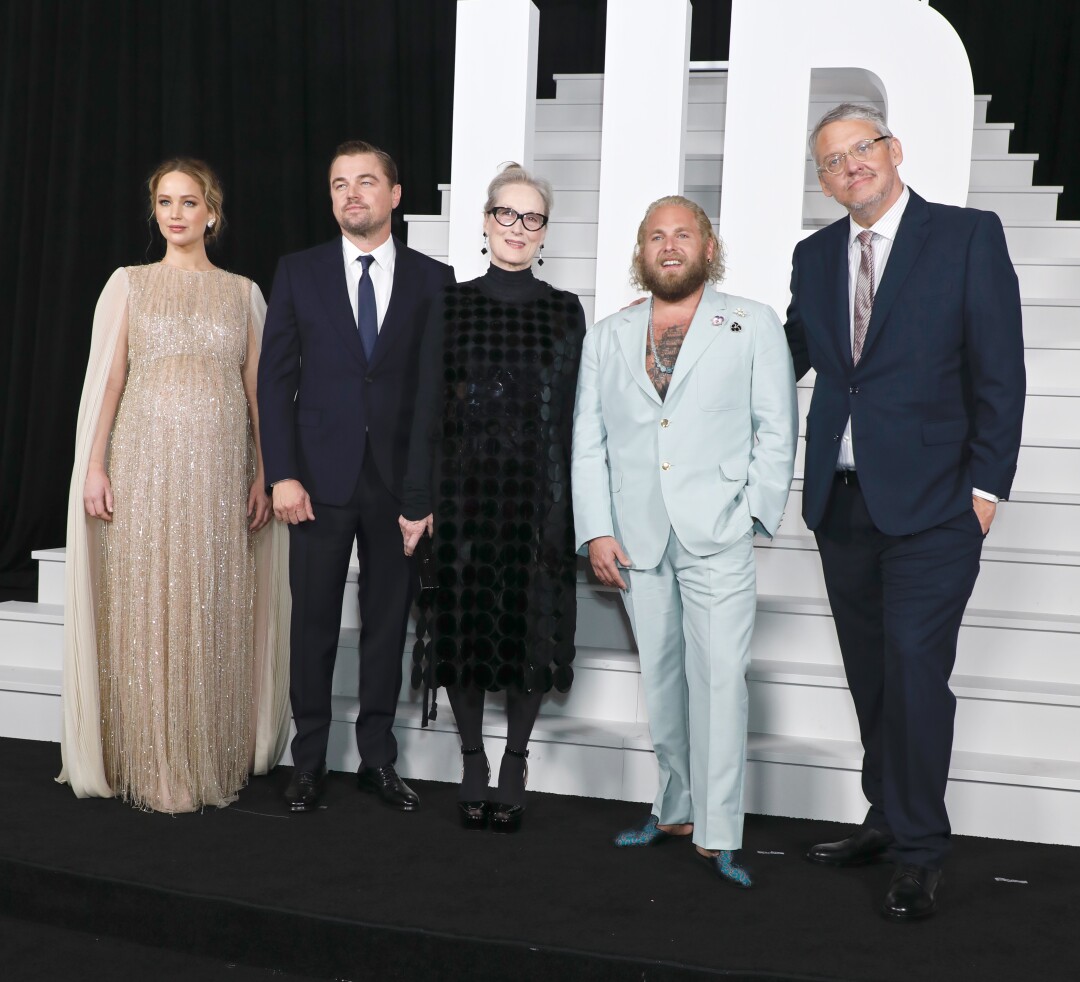 Дженнифер Лоуренс, Леонардо Ди Каприо, Мерил Стрип, Джона Хилл и Адам Маккей