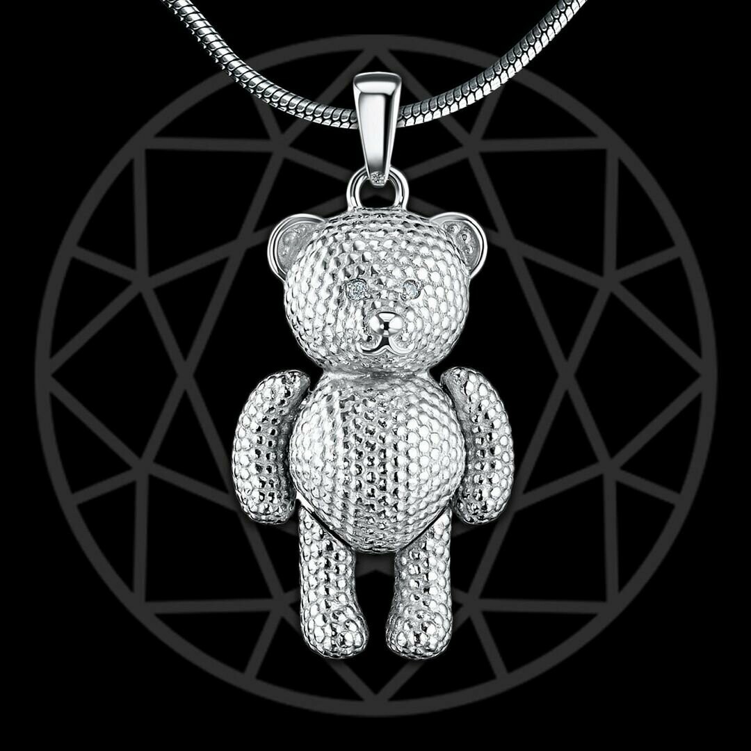 Подвеска из серебра 925 проба с покрытием из родия, вставки бриллианты, 10 230 ₽