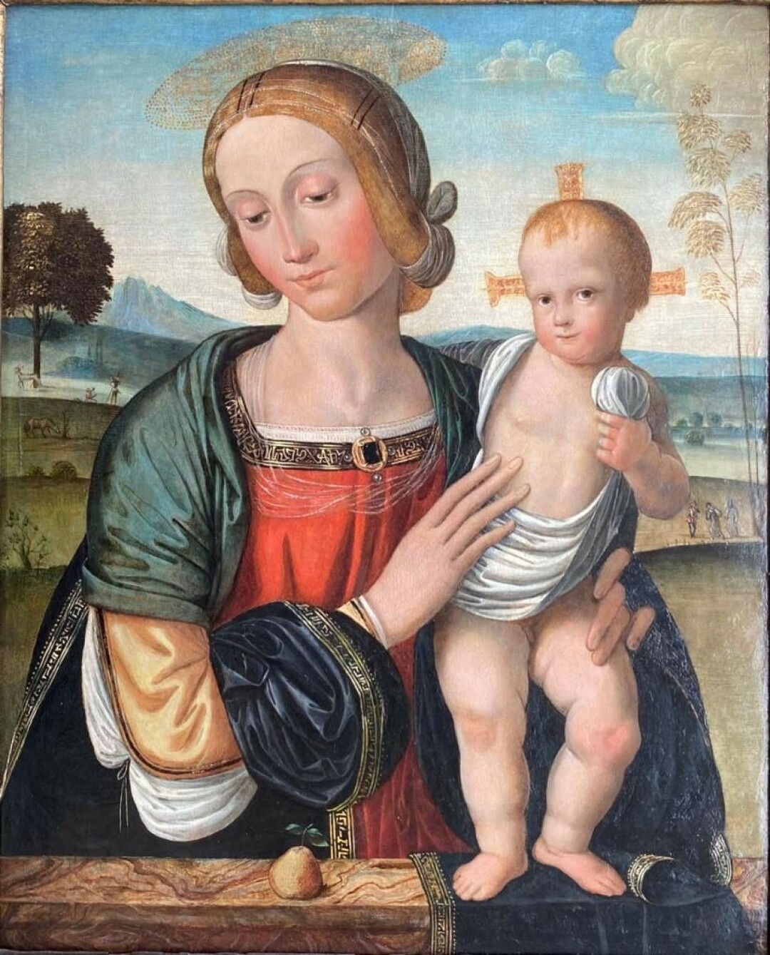 «Мадонна с младенцем и грушей» кисти Франческо Верла (1470-1521)
