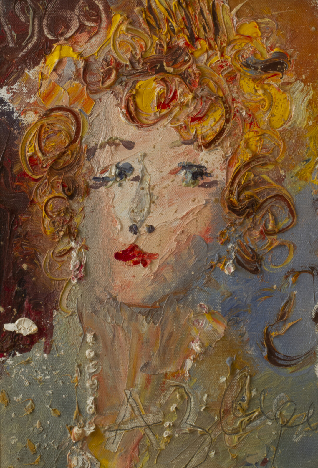 Анатолий Зверев. Портрет Оксаны Асеевой. 1969. Картон, масло. Музей AZ