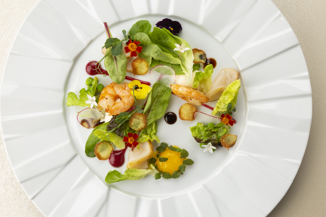 Гребешок с зеленым горошком и шпинатом Фото предоставлено пресс-службой ресторана