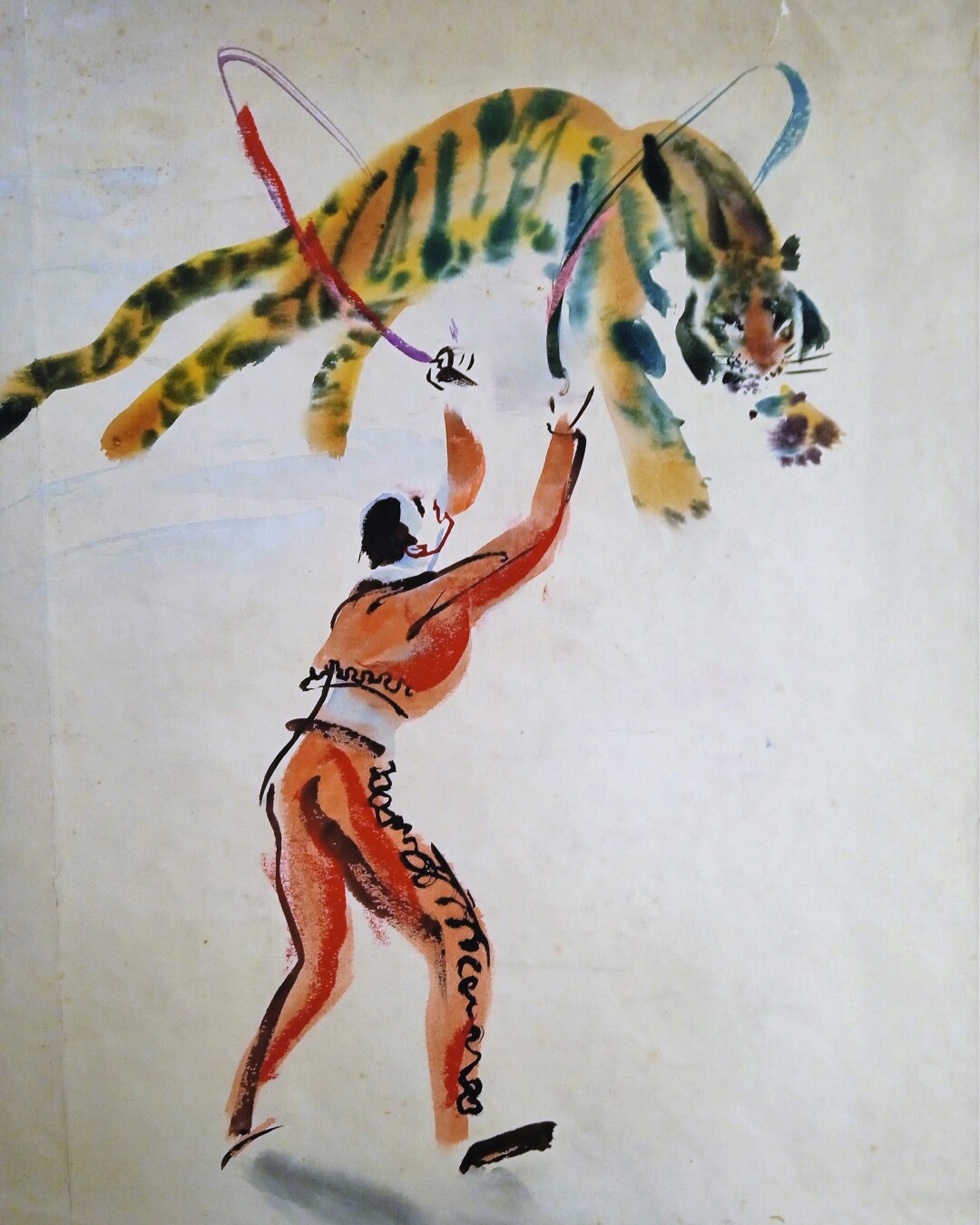 Г. А. В. Траугот «Цирк». 1950-е. Бумага, акварель, тушь.