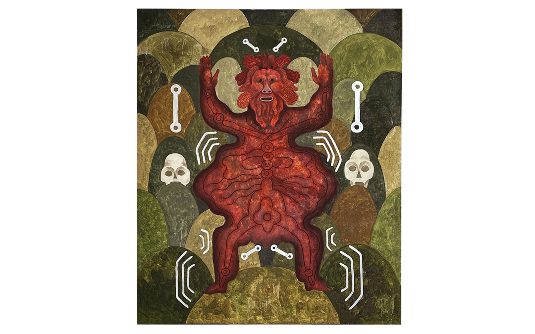 Анастасия Панина, из серии Змеи и лестницы, 2022. Холст, масло, пастель.