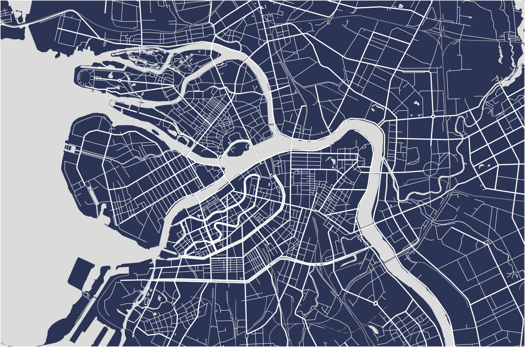 Карта санкт петербурга контурная карта