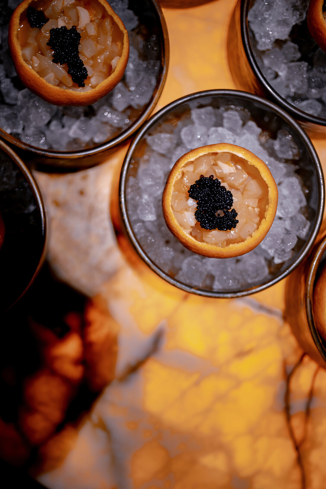 Тартар из гребешка, личи и мандарина с соусом юдзу с ужина Russian Panazia