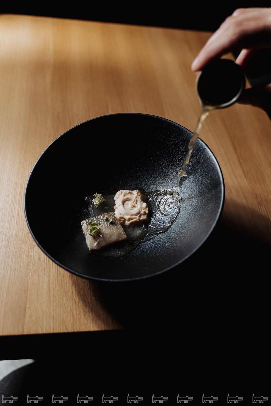 Судак с бульоном в разных текстурах