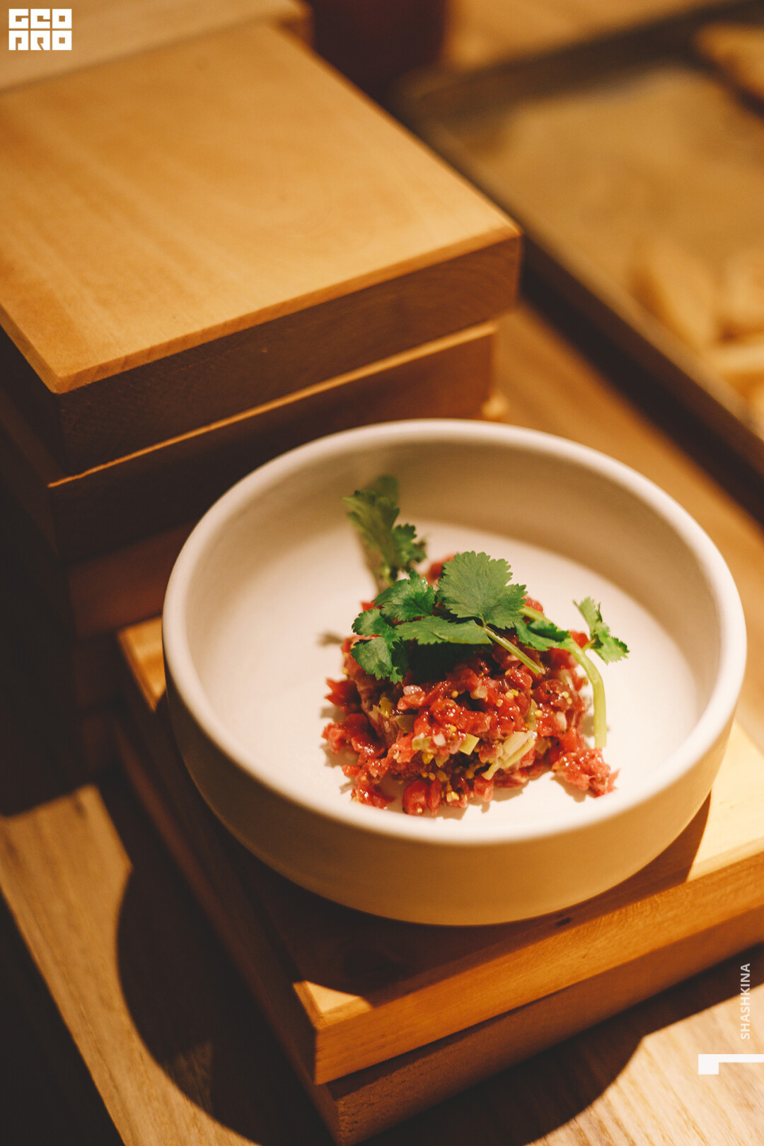 Тартар из говядины с черемшой