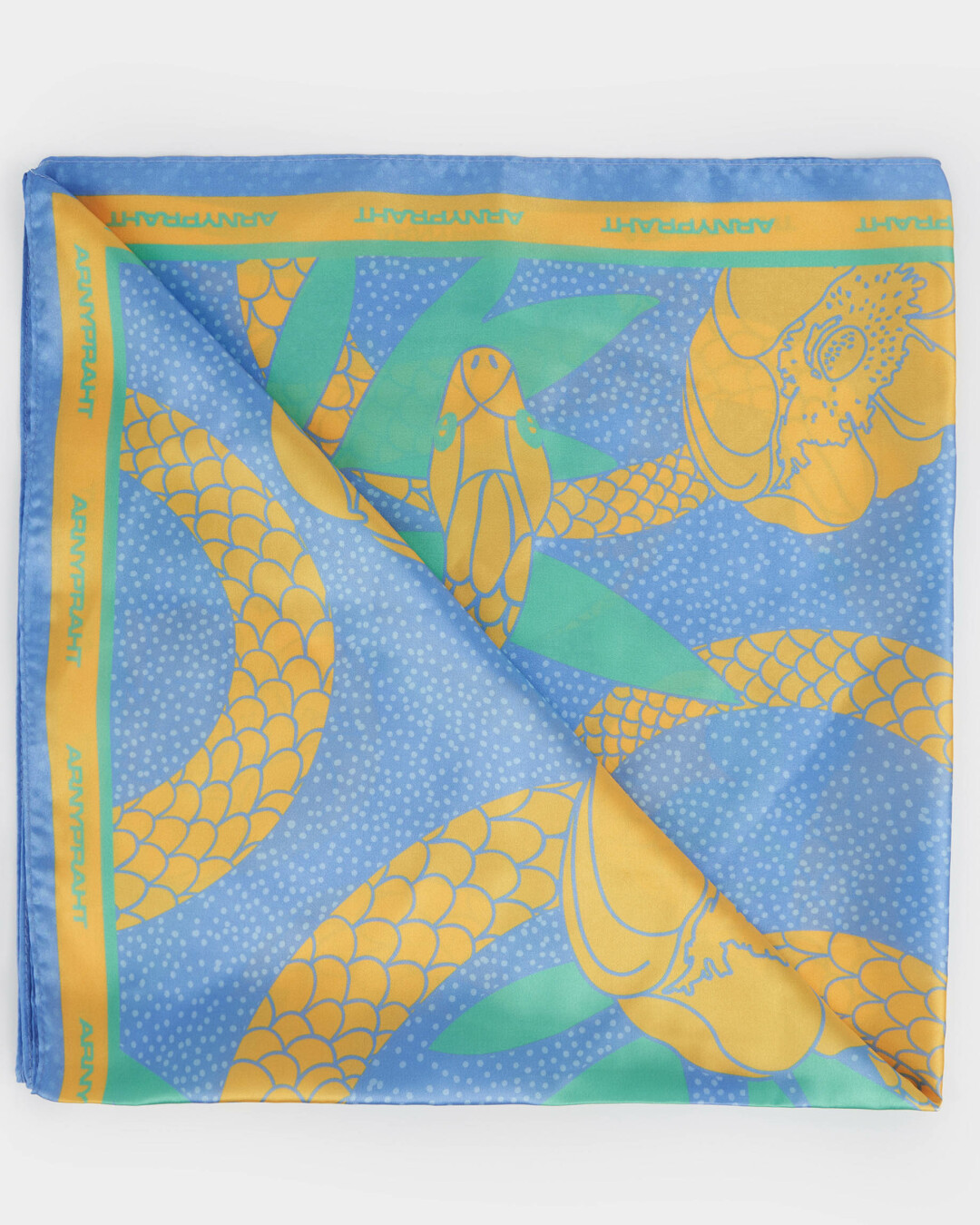 Большой платок Пион и питон из экошелка