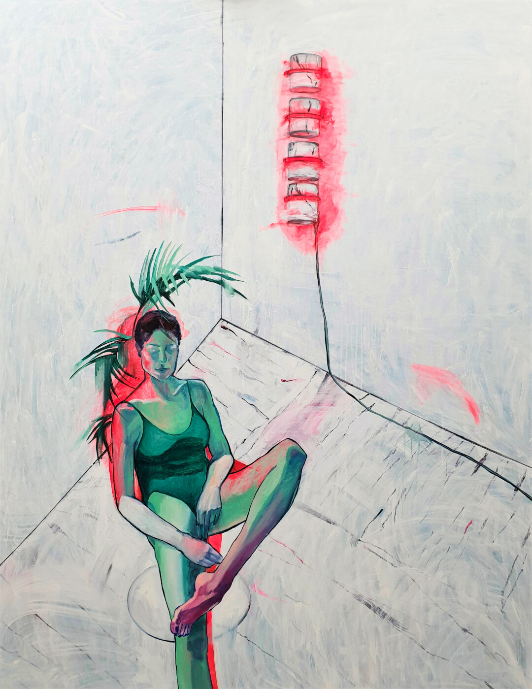 Катя Царева «В моем белом углу». 2019. Холст, см. т. 180х140