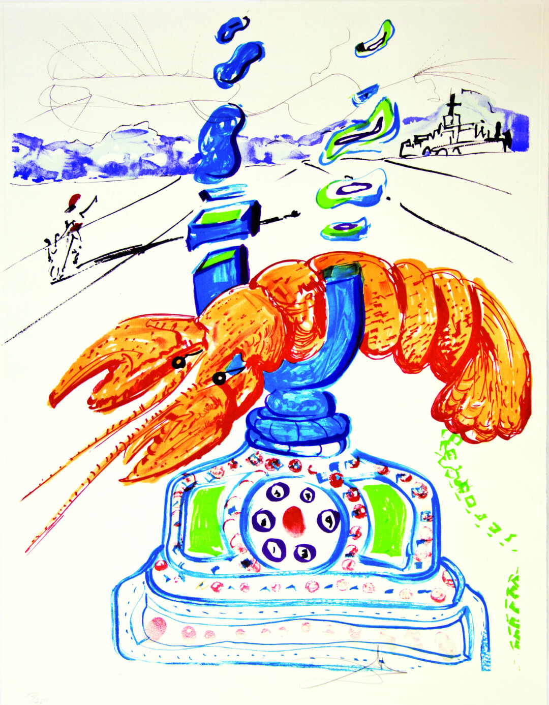 Сальвадор Дали. Cybernetic Lobster Phone. 1975