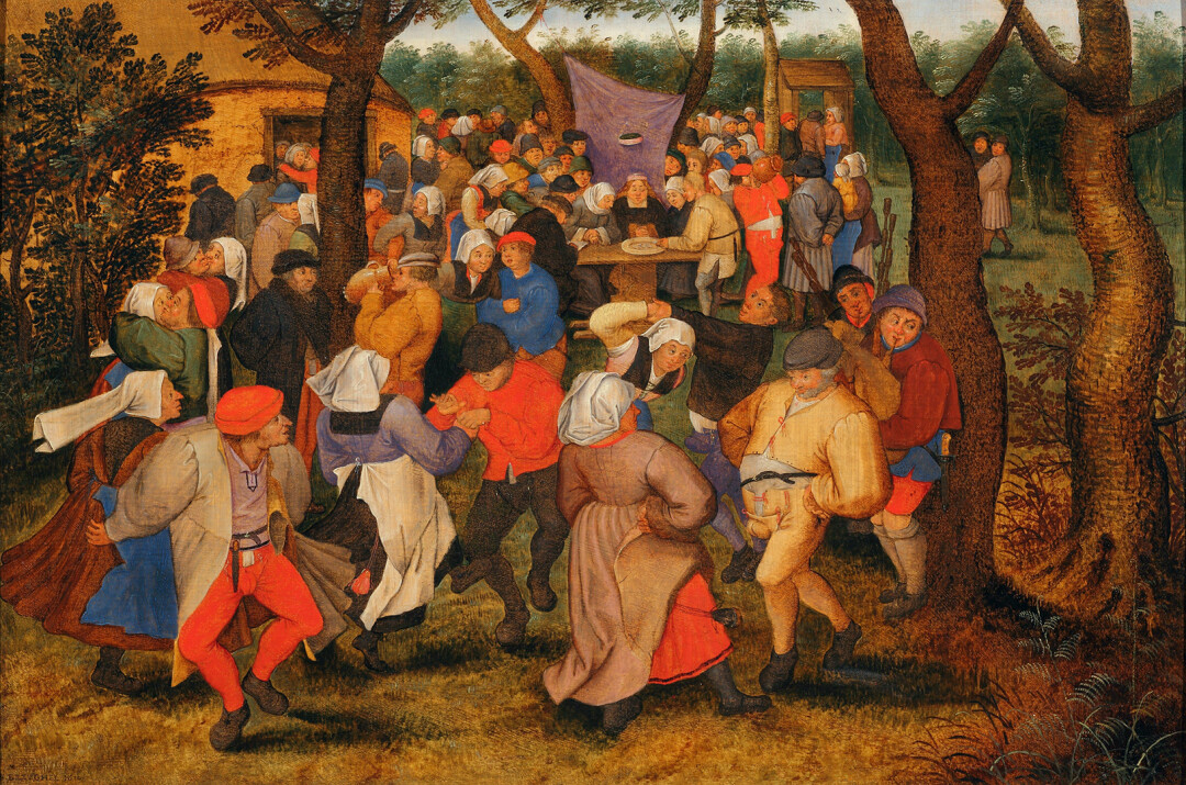 Питер Брейгель Младший, прозванный Адским 1564, Брюссель - 1637/38, Антверпен Крестьянский свадебный танец.1610. Коллекция Валерии и Константина