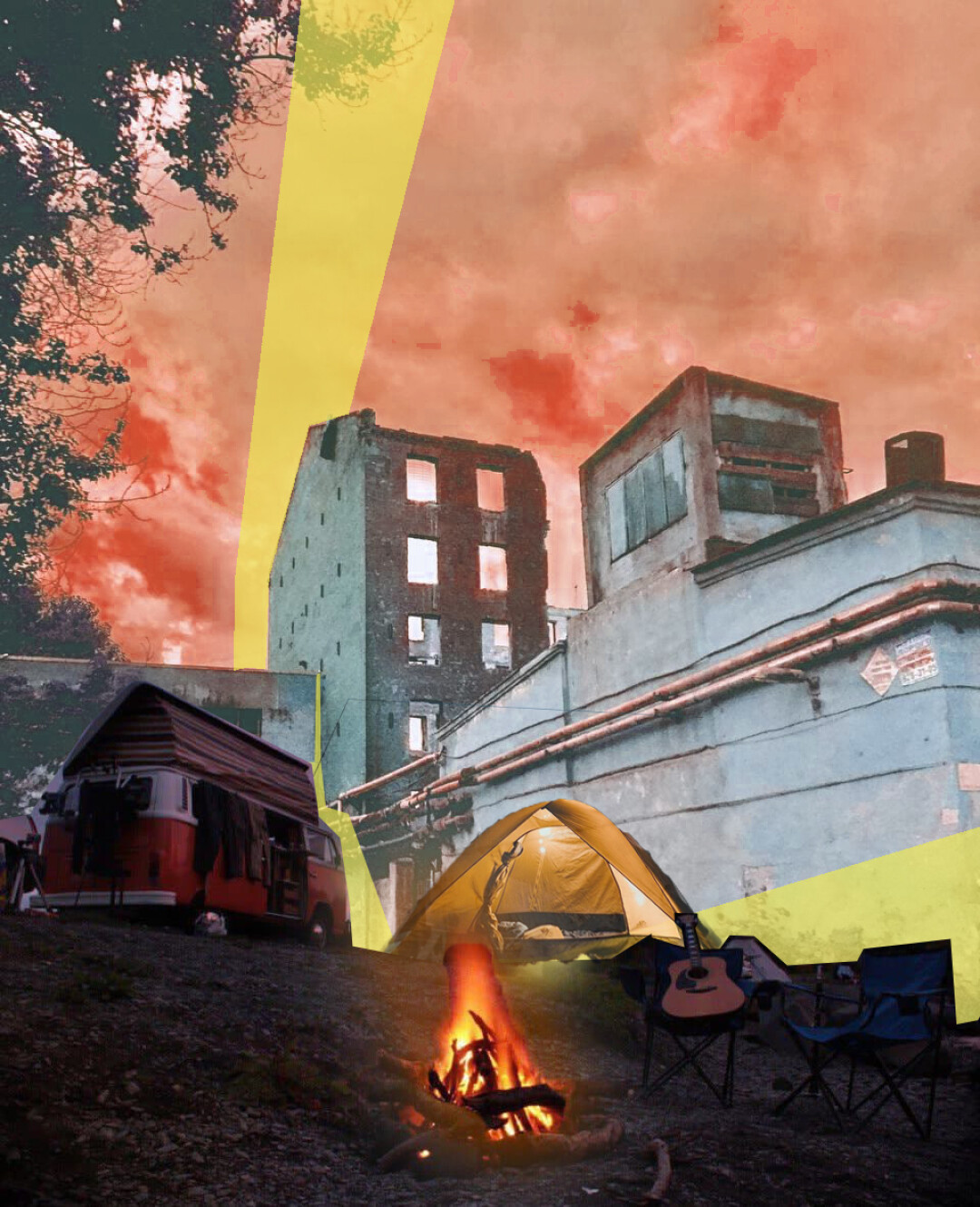 Руин-кемпинг. Авторы концепции развития территории Невской мануфактуры: Илья Аржников, Диана Леонтьева, Полина Сизова, Регина Салихзянова, Мария