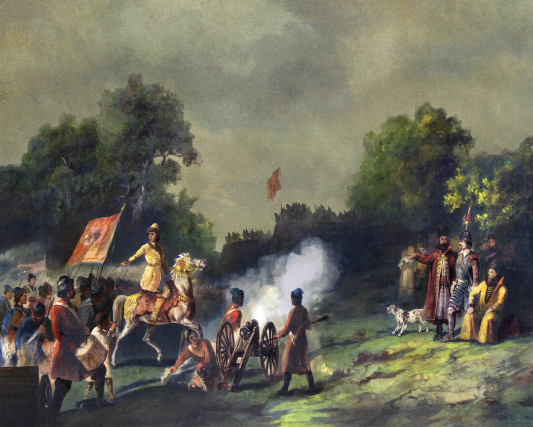 «Петр с потешными у крепостцы Пресбург». Николай Каразин. 1872